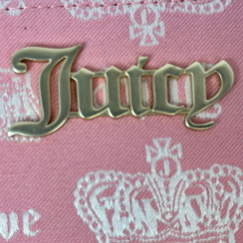 Juicy Couture Fan Club Crown Zip Around Wallet Wristlet Pink Scotty Dog NWT